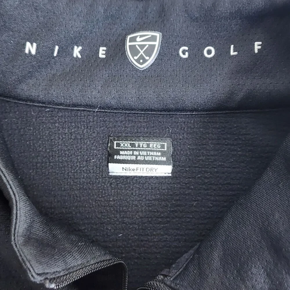 Nike Golf Men’s XXL 1/4 Zip Pullover Jacket Black/Grey Performance Fit Dry